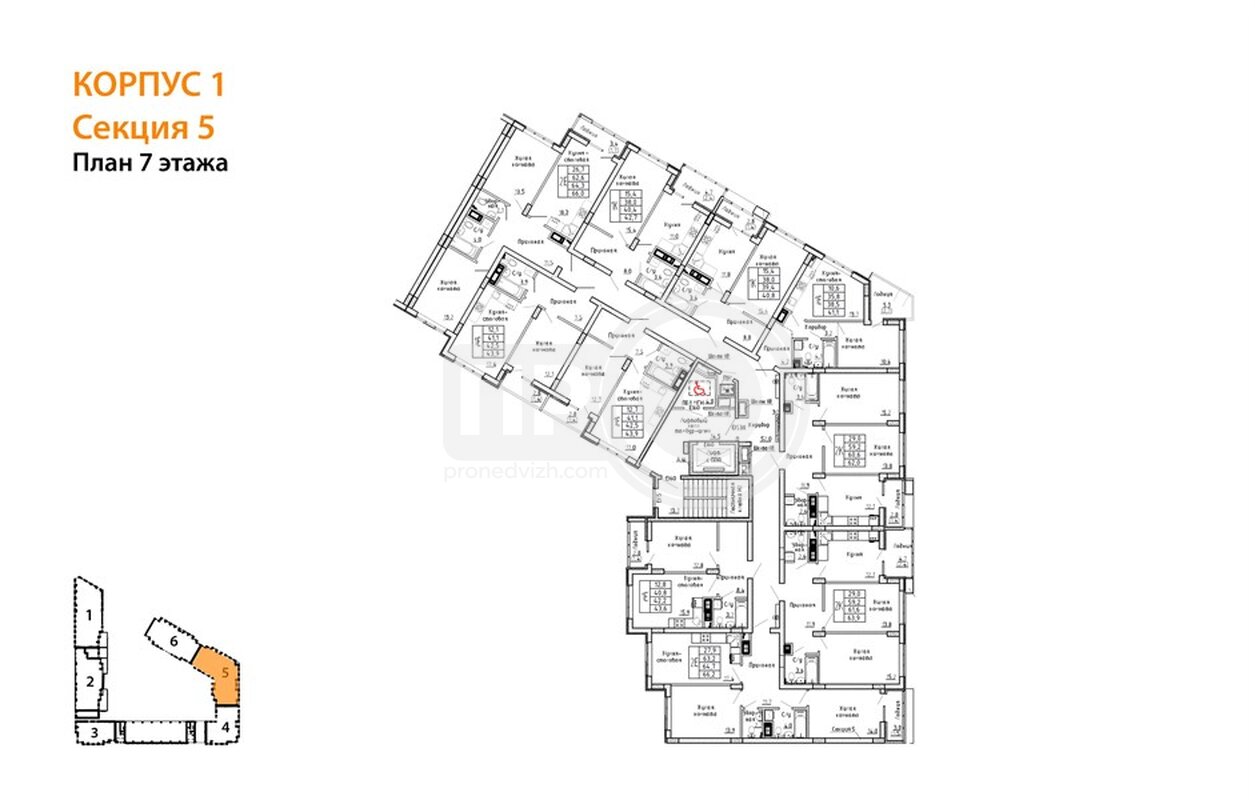2-комнатная квартира, 60.6кв.м