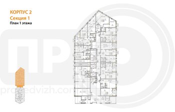 Миниатюра 1-комнатная квартира, 56.65кв.м
