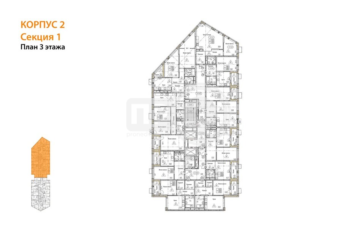2-комнатная квартира, 59.5кв.м