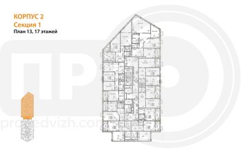 Миниатюра 1-комнатная квартира, 47.06кв.м