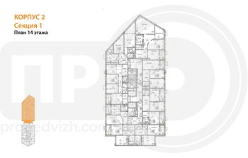 Миниатюра 2-комнатная квартира, 59.93кв.м