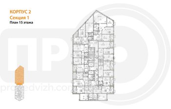 Миниатюра 1-комнатная квартира, 49.31кв.м
