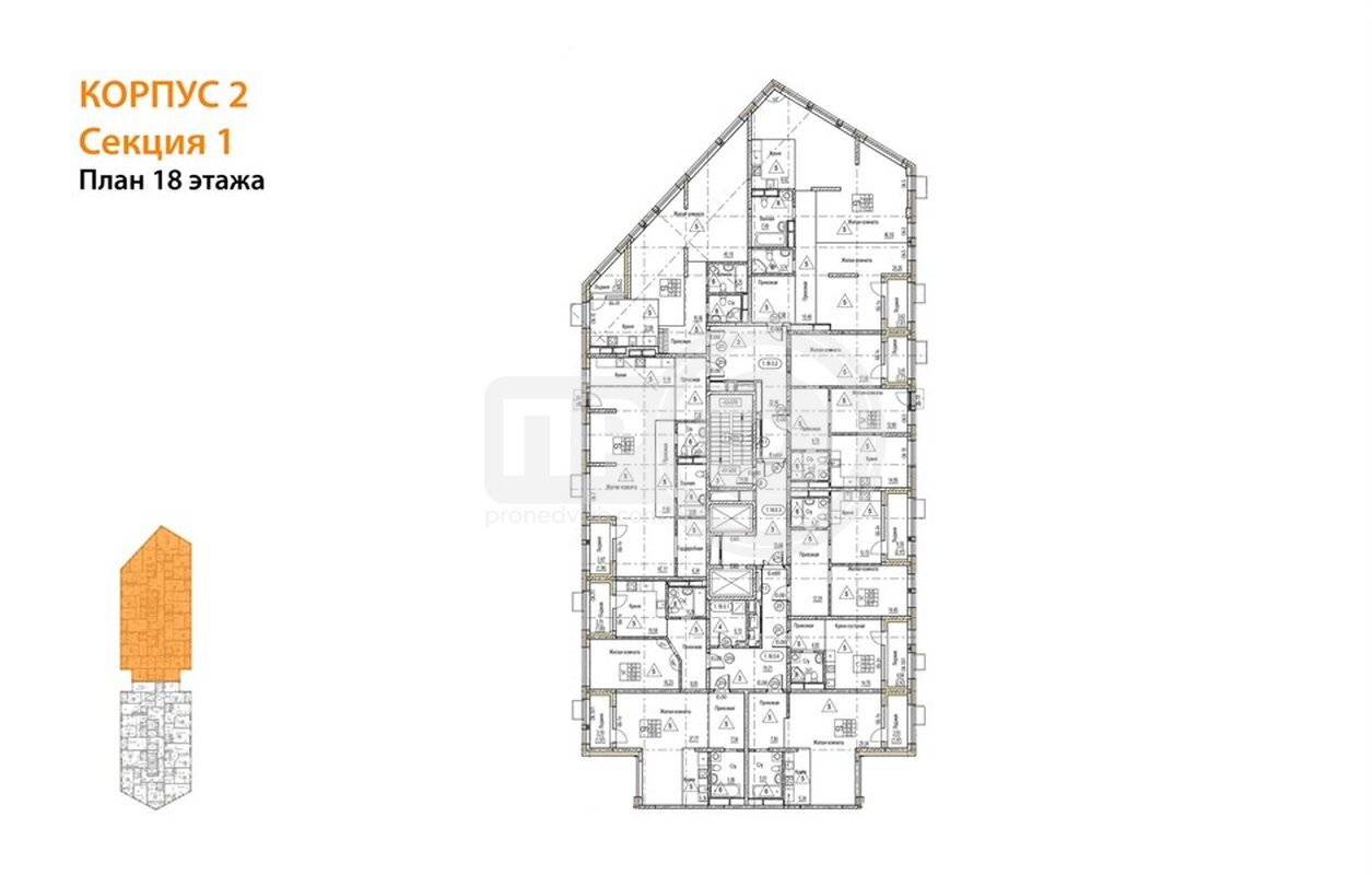 2-комнатная квартира, 76.36кв.м