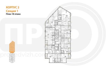 Миниатюра 1-комнатная квартира, 50.36кв.м