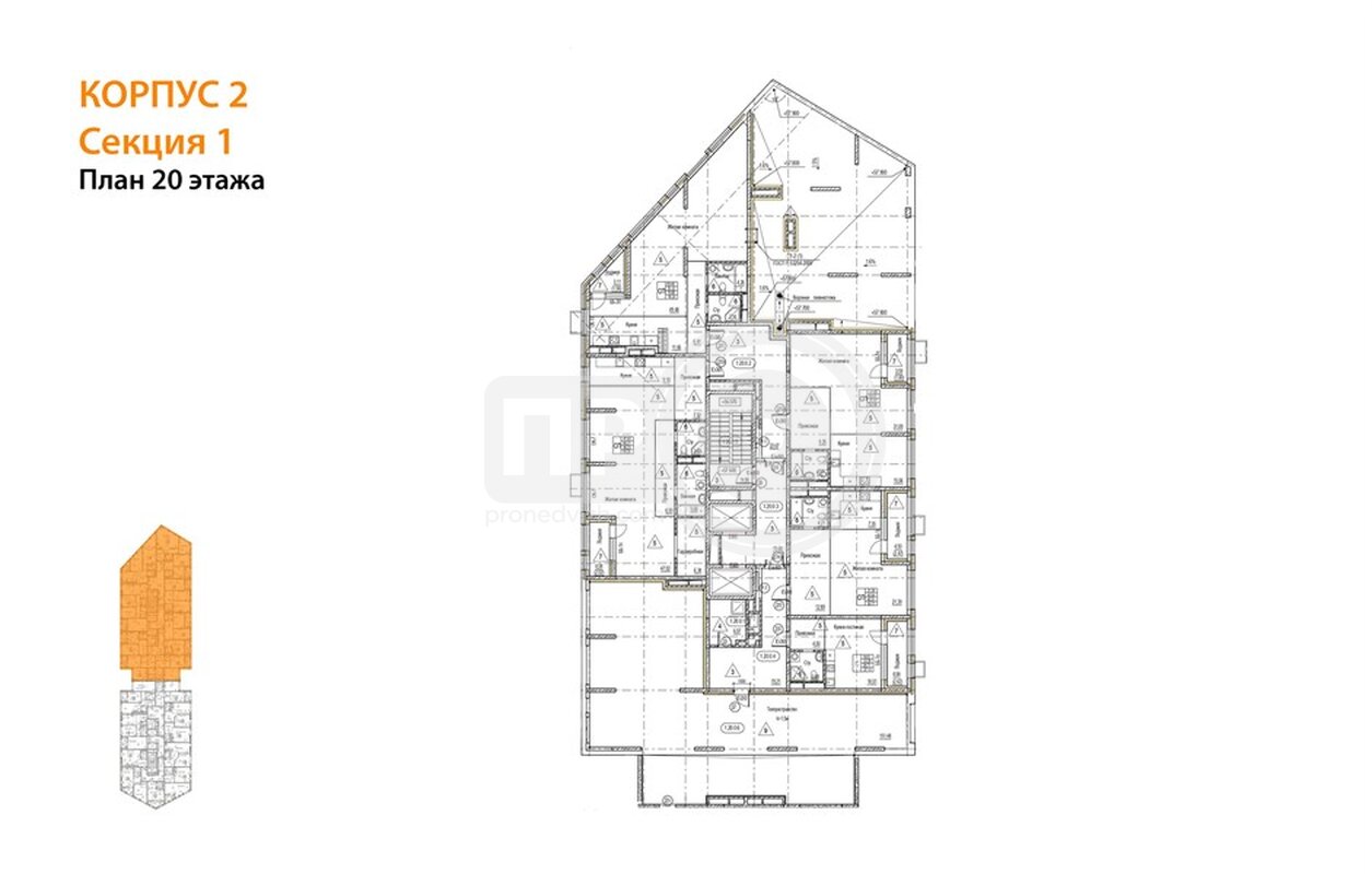 2-комнатная квартира, 61.87кв.м