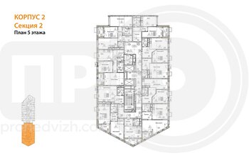 Миниатюра 1-комнатная квартира, 52.53кв.м