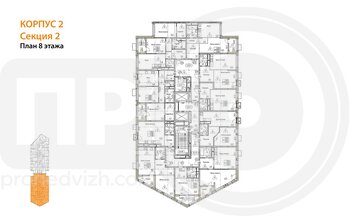 Миниатюра 1-комнатная квартира, 52.64кв.м