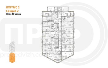 Миниатюра 1-комнатная квартира, 46.02кв.м