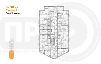 Миниатюра 1-комнатная квартира, 44.95кв.м