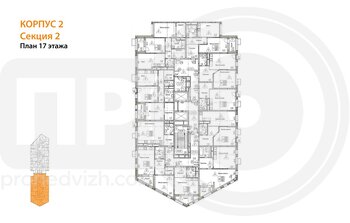 Миниатюра 1-комнатная квартира, 52.66кв.м