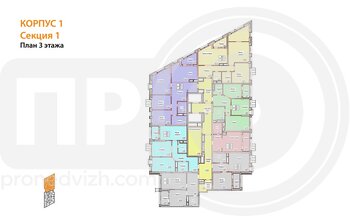 Миниатюра 1-комнатная квартира, 41.22кв.м