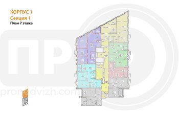 Миниатюра 2-комнатная квартира, 61.75кв.м