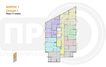 Миниатюра 2-комнатная квартира, 55.57кв.м