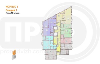 Миниатюра 2-комнатная квартира, 55.57кв.м