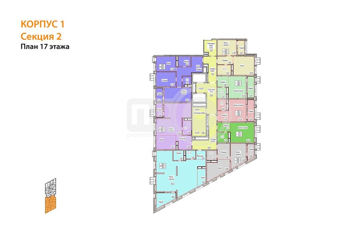 3-комнатная квартира, 78.74кв.м