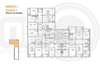 Миниатюра 2-комнатная квартира, 60кв.м